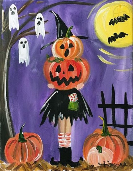 Детские рисунки на Хэллоуин