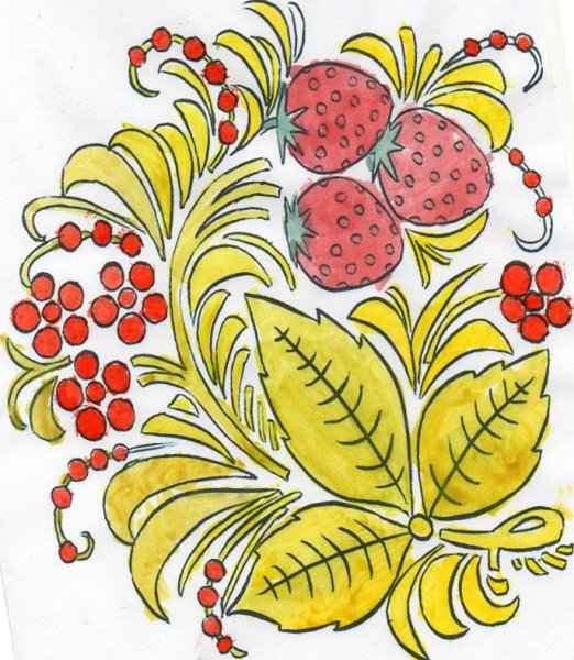Рисование Хохлома