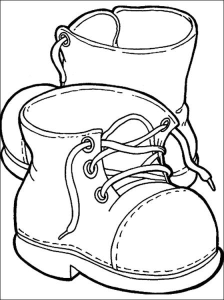 Ботинки раскраска