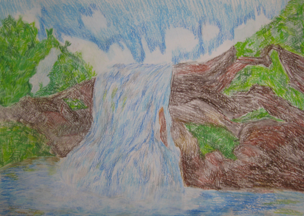 Детские рисунки водопада