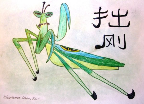 Богомол раскраска