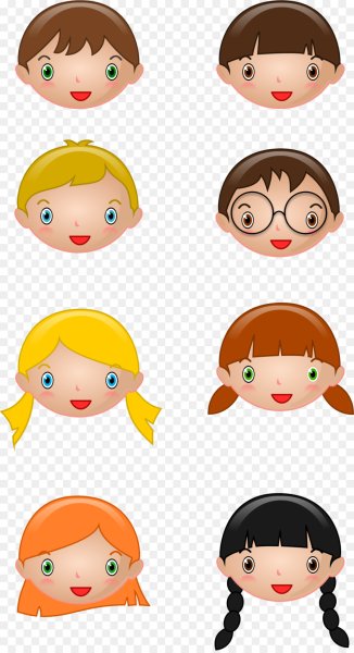 Мультяшные лица детей