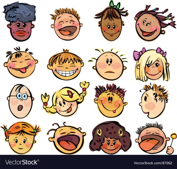 Веселые детские рожицы