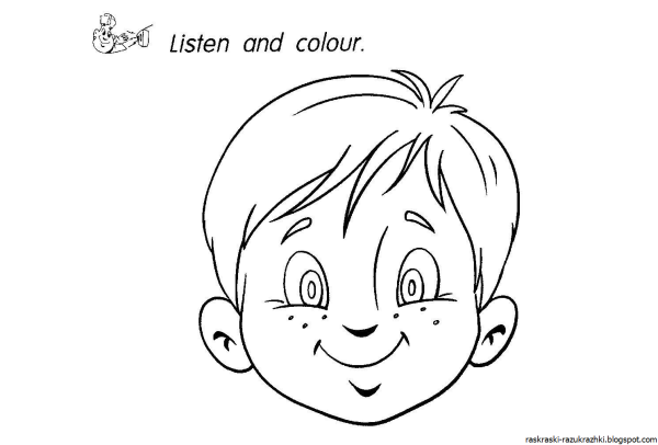 Лицо раскраска для детей