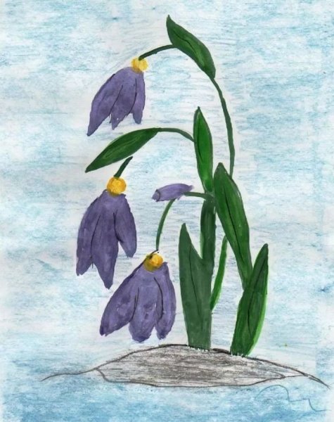 Рисование подснежники