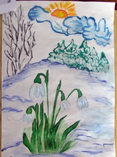 Рисование на тему первоцветы
