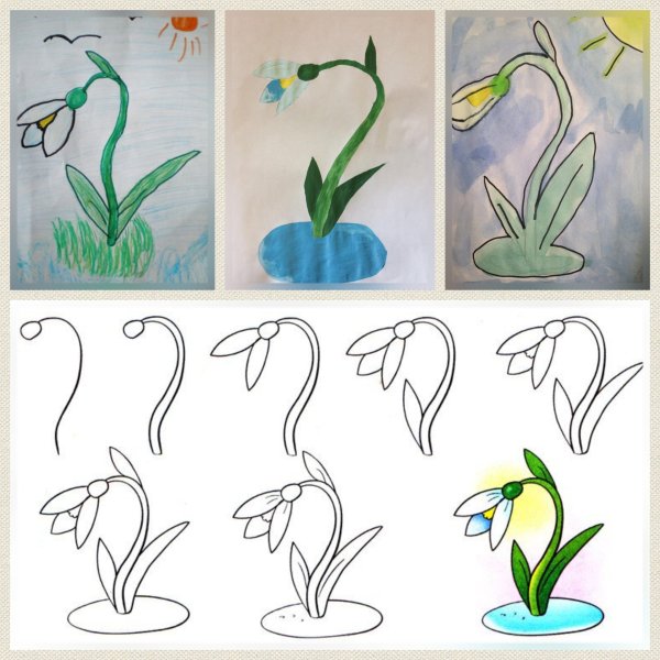 Подснежник пошагово