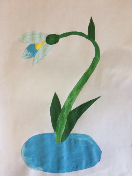 Рисование в детском саду подснежники