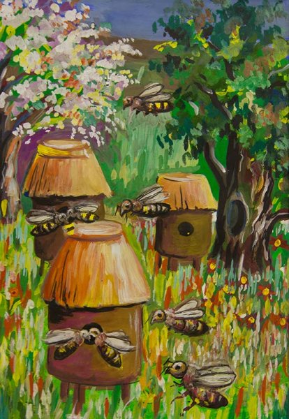 Живопись мед пчелы