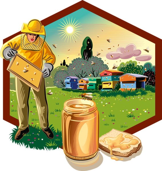 Пасека иллюстрация