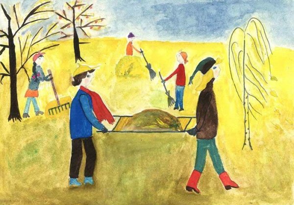 Рисование субботник в подготовительной группе