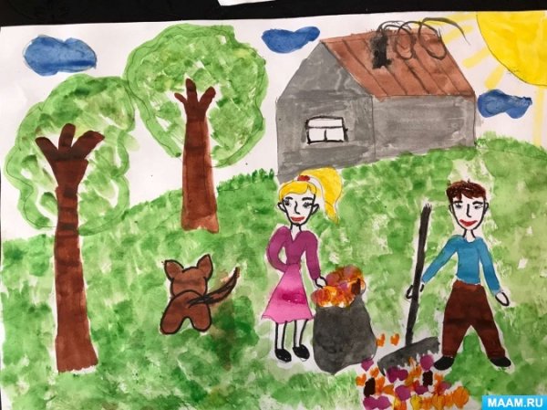 Рисование с детьми в детском саду на тему субботник