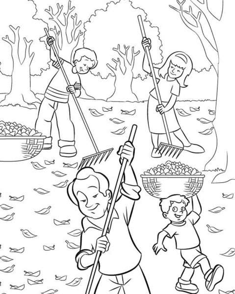 Раскраска осенний труд