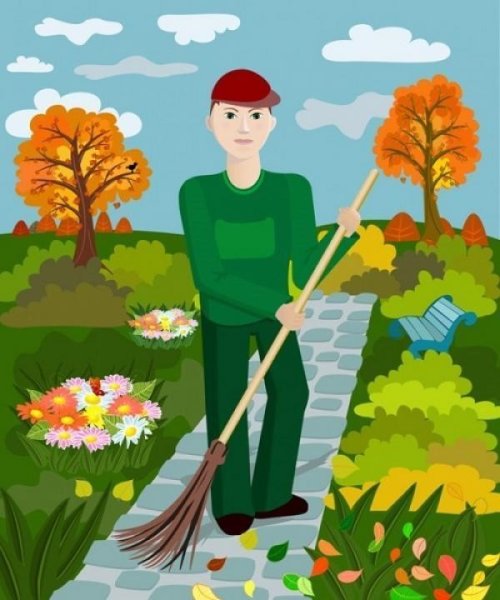 Дворник в детском саду