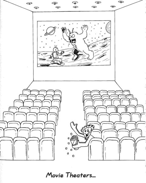 Кинотеатр раскраска