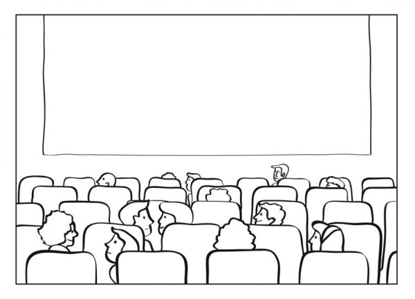 Кинотеатр раскраска