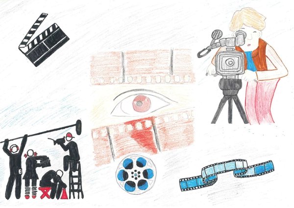 Эскиз рисунка на тему кинематография