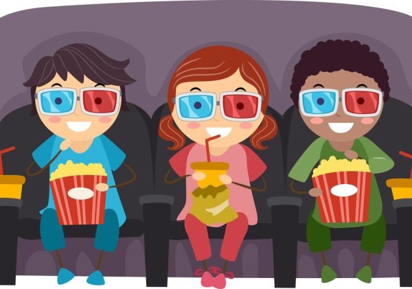Дети в кино вектор