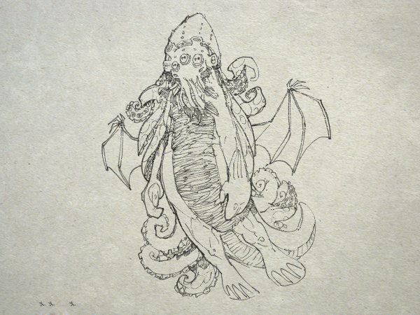 Ктулху рисунок карандашом