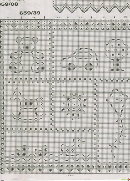 Филейное вязание крючком схемы для детей