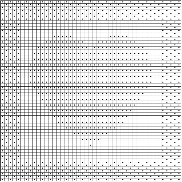 Теневой узор спицами сердце