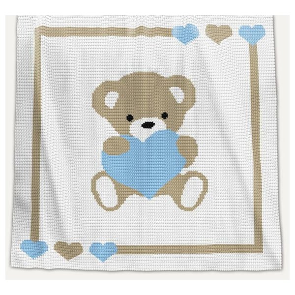 Плед вязаный с рисунком детский