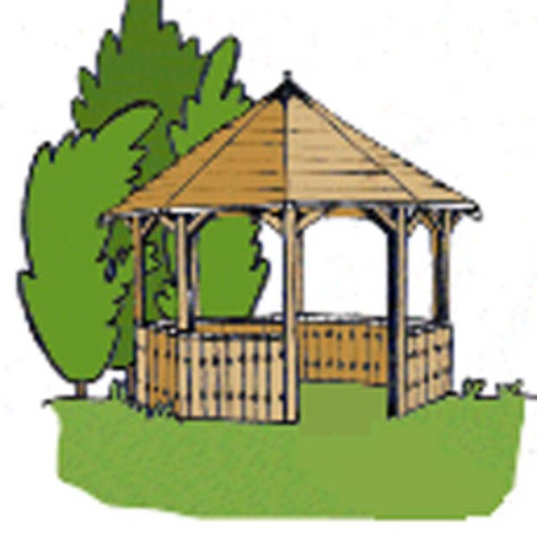 Беседка карандашом для детей