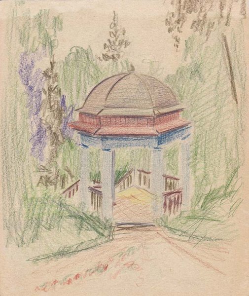 Беседка карандашом