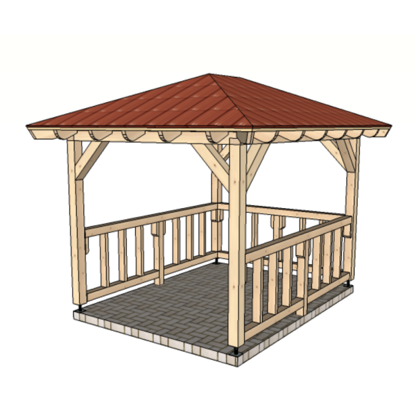 Деревянная беседка 5х5х4 dwg