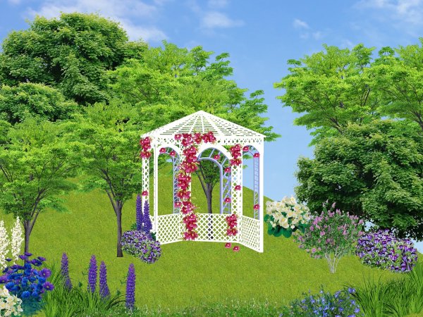 Беседка в цветах