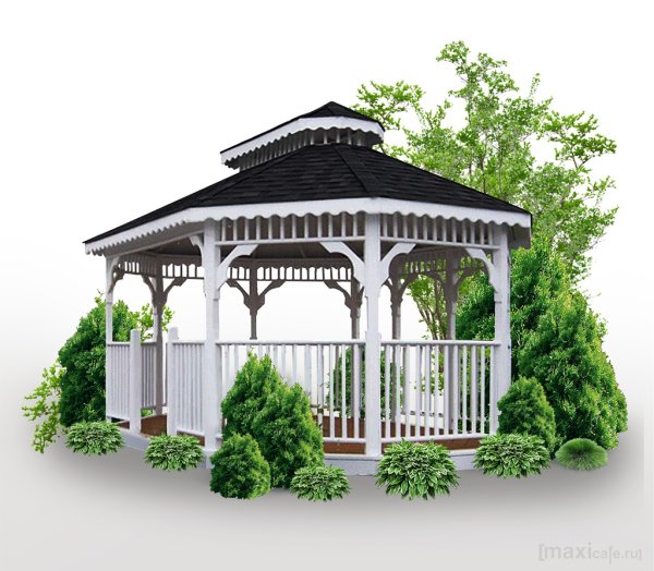 Беседка на белом фоне