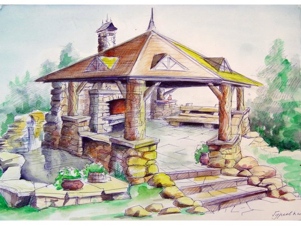 Зарисовка беседки