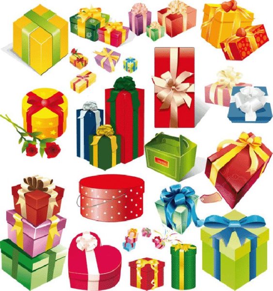 Мультяшные коробки с подарками