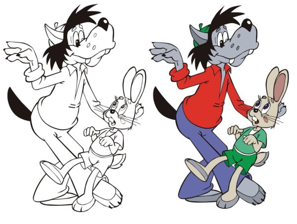 Волк и заяц из ну погоди раскраска