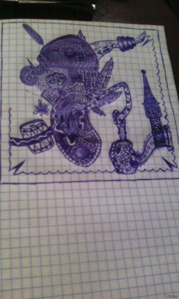 Легкие рисуночки на полях тетради