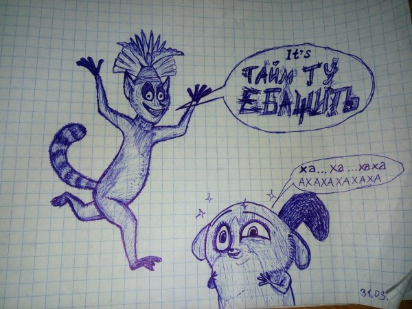 Рисунки синей ручкой