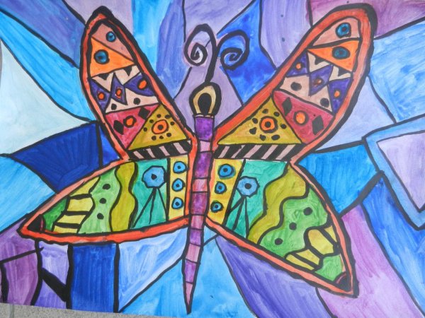 Эскиз летней картины для детского творчества