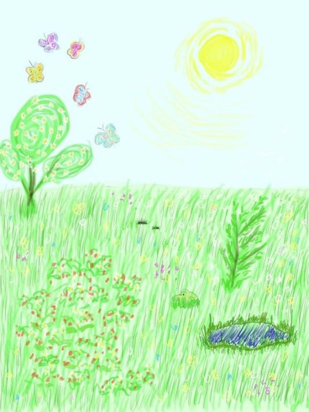 Рисование летний луг