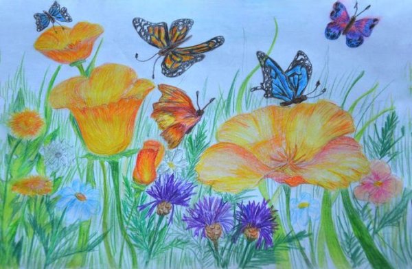 Рисование Цветочная Поляна