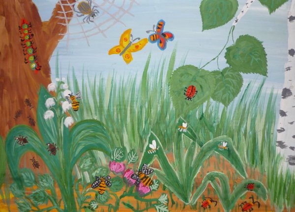 Рисование летний луг