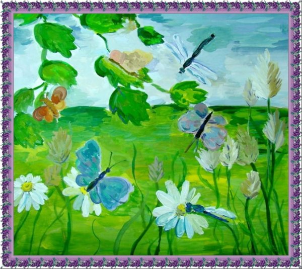 Рисование летний луг