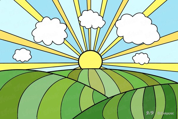 Луг нарисовать ребенку