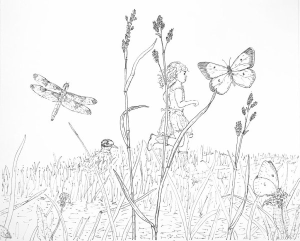 Луг раскраска для детей