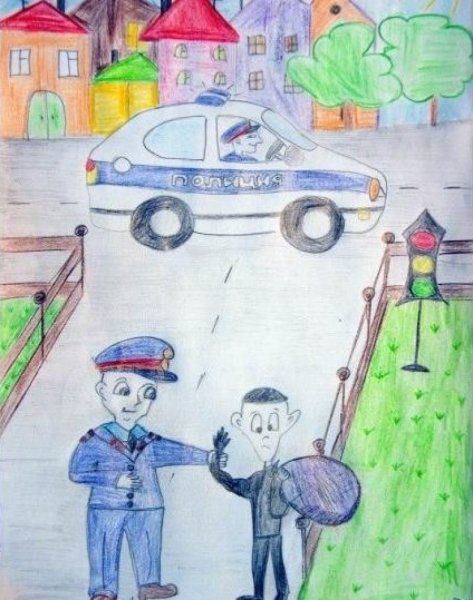 Рисунки про полицию на конкурс