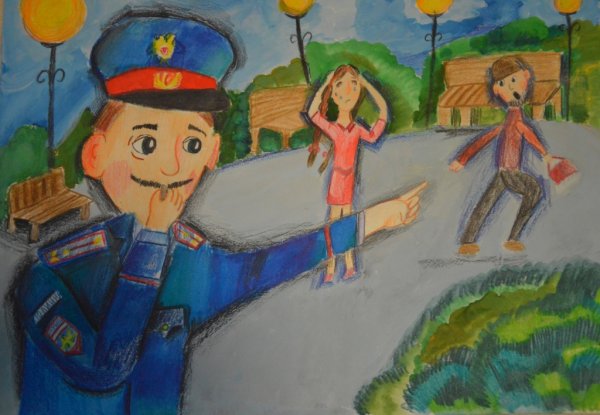 Рисунки ко Дню полиции детские