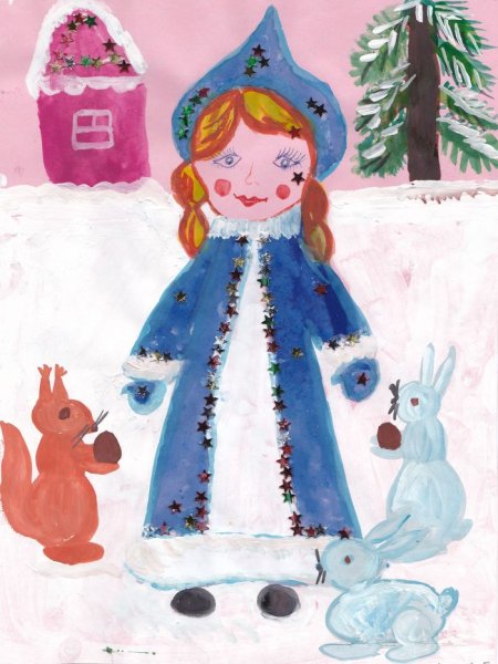 Рисование с детьми Снегурочки