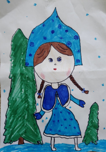Рисование Снегурочка