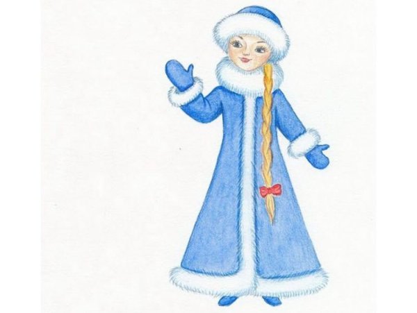 Снегурочка рисунок для детей