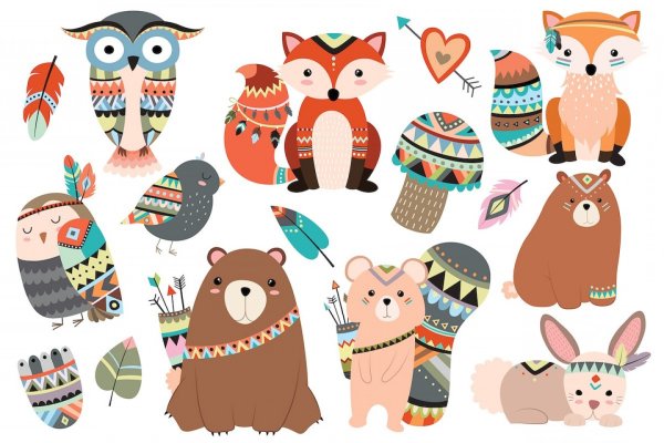 Животные в детском стиле