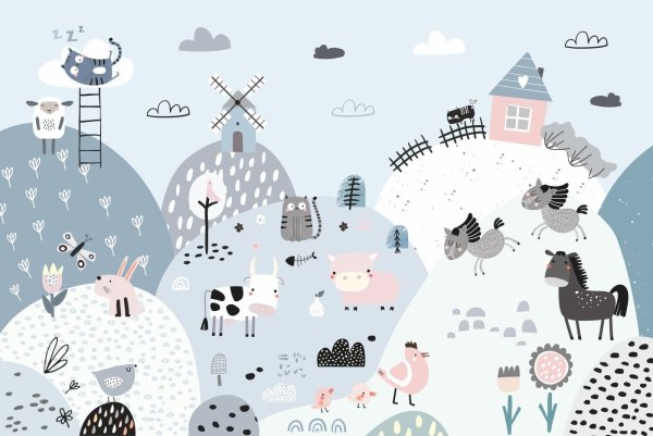 Детские фотообои в скандинавском стиле